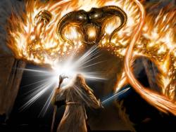 sirlamelot:  lamala:  Gandalf vs Balrog  derrotar un demonio