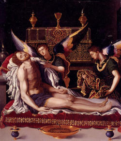binnorie:  Dead Christ Attended by Two Angels, Alessandro Allori.