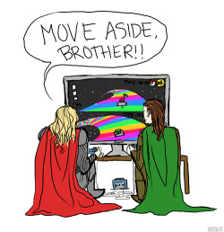 brocreate:  Loki and Thor solve their differences as all men