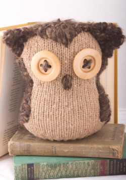 omgsocuteiwantthat:  Little owl plushie with buttons for eyes,