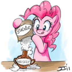 “Pinkie Pie pouring sugar into whiskey, please.”