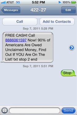 Text spam?! Fucking ridiculous!