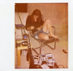 Katlyn Lacoste…hard at work on my balcony. Polaroid http://davidhiltonphoto.tumblr.com/