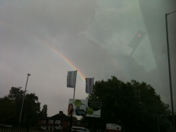Anyone else around birmingham see the double rainbow? Probably