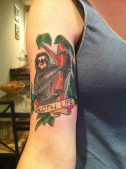 fuckyeahtattoos:  You know, just living the sloth life.  