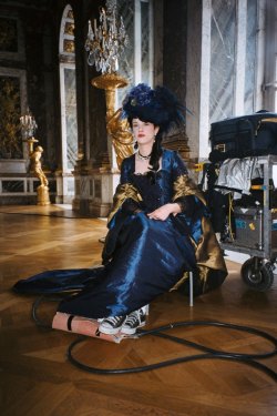 suicideblonde:  Asia Argento during the filming of Marie Antoinette 