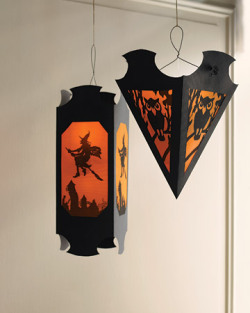365daysofhalloween:  Hanging Vellum Halloween Lanterns (click