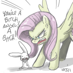 “Can you draw Fluttershy being a meaniepie?”  Needed