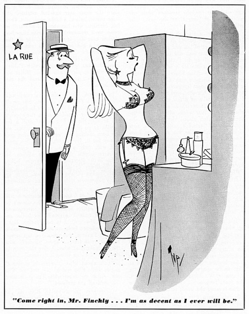 Burlesk cartoon by Bob “Tup” Tupper.. From the pages of the October ‘56 issue of 'CABARET’ magazine..