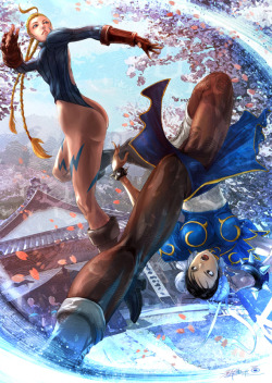 justinrampage:  Cammy and Chun-Li put on a fight for the boys