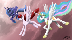 Princess Luna, Lauren Faust, and Princess Celestia. When I uploaded