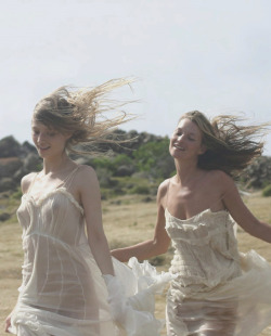 Kate Moss and Inga Serbent for “Anais Anais” Cacharel