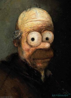 vanfullersublime:   Homer Simpson, Rembrandt 