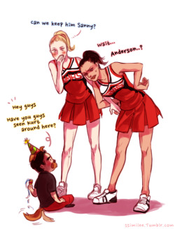 ssimilee:  Brittana and (puppyXD)Blaine Requested by Bern(bernnybop),