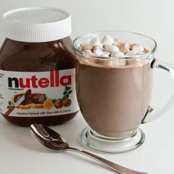 dirtyprettything:  Nutella Hot Chocolate -1 cup of milk-2 spoonfuls