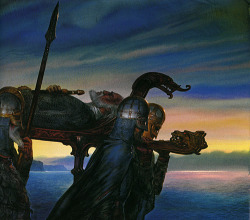 tatteredbanners:  Beowulf’s Funeral by John Howe 