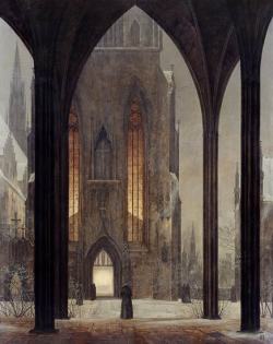 athousandwinds:  (Note: Cathedral in Winter by Ernst Ferdinand