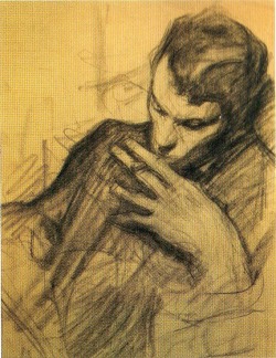 cobinthebay:  Leonid Pasternak, Portrait of son Boris, c. 1917.