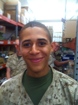 President Obama joins the marines. this kid looked just like