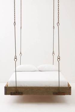 marrypotter:  Barnwood hanging bed from Anthropologie  Want