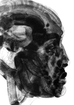 Face No.83 graphite powder on paper by Alessandro Pierattini,