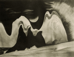 Seals & Moon lithograph by Raymond C. Bertrand, 1949