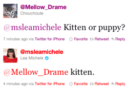 dare121:  leamichelenews:     #In which Lea Michele prefers