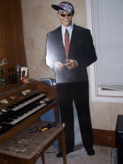 my friend’s obama cutout from years ago on halloween