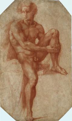 necspenecmetu:  Baccio Bandinelli, Seated Male Nude, c. 1516-20