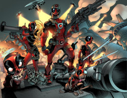 herochan:  Deadpool Family Line Art by Dominike “Domo” Stanton