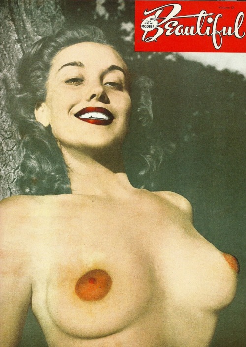 retrodoll:  Dim your headlights ma’am.. Badly colorized photo cover, featuring: Jean Smyle..   (aka. Venus The Body) 
