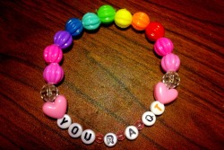 “You r a QT” Rainbow Kandi I made for Nocturnal.