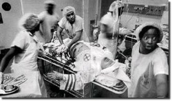  African American doctors attempting to save the life of a Klu