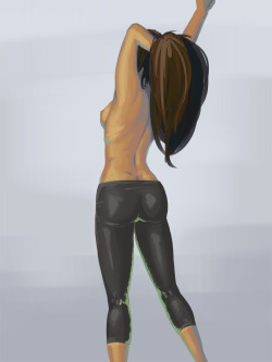 cheesydicks-blog:  For CapSepBrown Jade in ‘wet-look’ leggings.