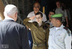 life:  Israeli soldier Gilad Shalit was greeted with a national