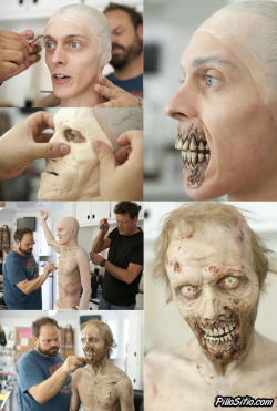 obeytumblr:  Como se maquilla a un zombie de “The Walking Dead”.