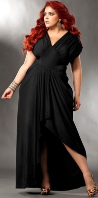 ilovemycurves28:   Miranda” Draped Jersey Gown - Black 