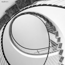 black-and-white:  townhall stairs | by kraftseins 