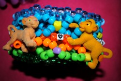 “Simba ♥ Nala” cuff I made. The blue part, is