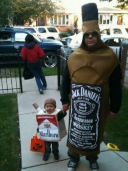 sirmichael:  Lmao crazy Halloween costume for a kid and dad!