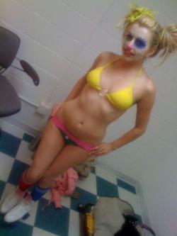 naughtyamateurs:  Sexy rollerskating clown in a bikini?  I dunno,