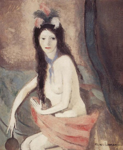 art-mirrors-art:  Marie Laurencin - Nude holding a mirror (1929)