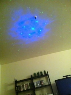 I have a galaxy on my ceiling! Laser Stars are so awesome!