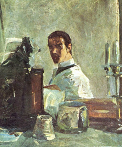 art-mirrors-art:  Henri de Toulouse-Lautrec - Self-portrait in
