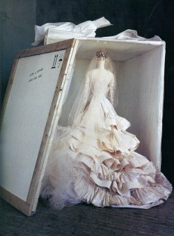 foudre:  When shipped abroad, a Christian Lacroix wedding dress