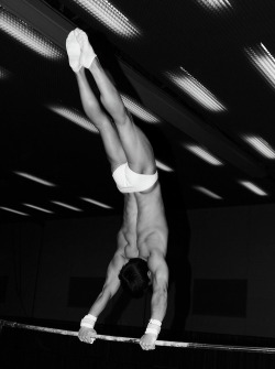 theunderwearking:  doing gymnastics in no-show white socks and