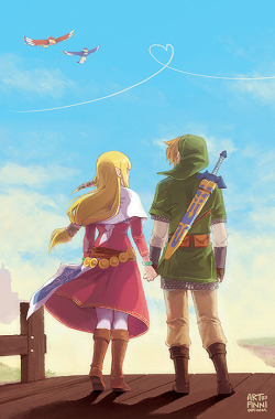 finnichang:  Zelda: Skyward Romance by ~finni Texture closeup: 