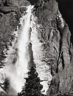 Upper Yosemite Falls, Spring photo by Ansel Adams, 1940s