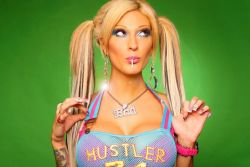 bestbimbos:  Pigtails and lollipops. Popstar makeup and Pornstar titties. Doesn’t get much more bimbo than that.  