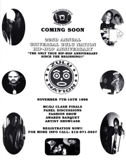 Then: 22nd Zulu Nation Anniversary | November 7th-10th, 1996